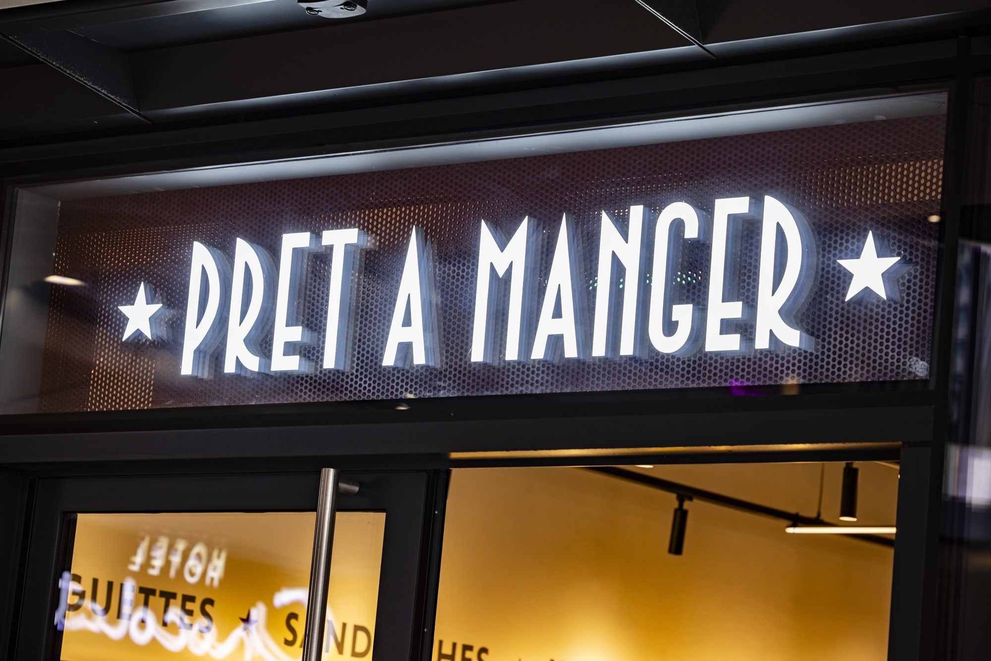 Pret sign at Broadgate Liverpool Street