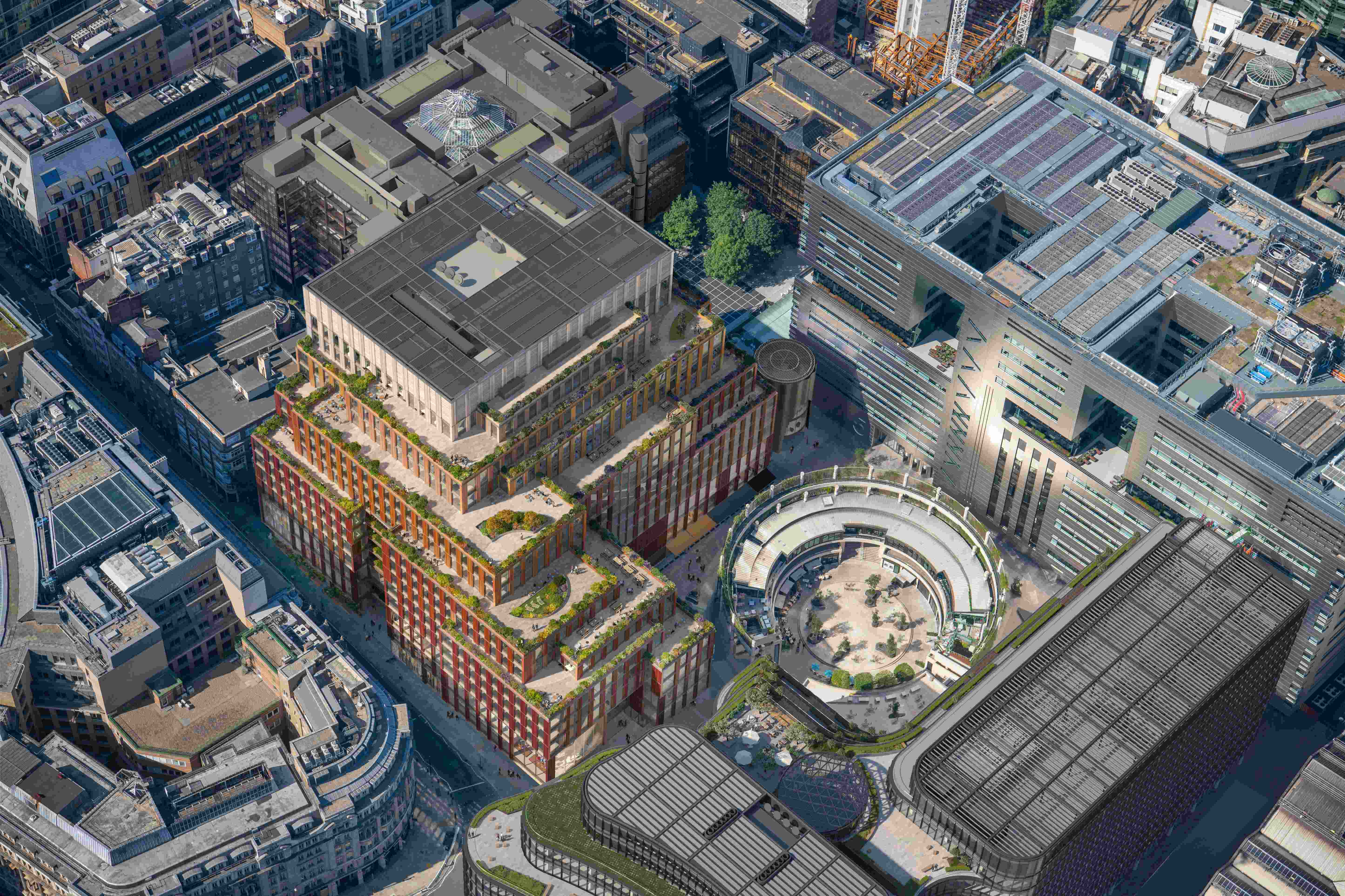 Aerial view of Broadgate Central