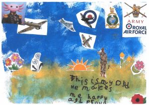 artwork created by primary school children for armed forces day