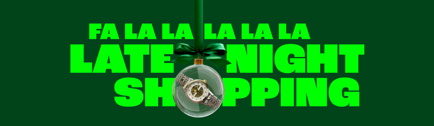 Text says Falalalalala late night shopping.