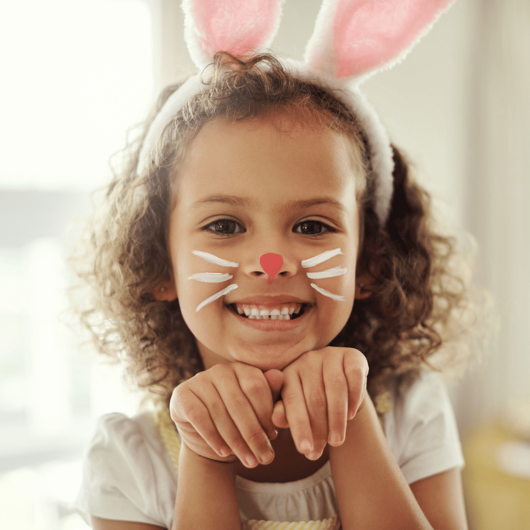 Girl with Easter face painting 