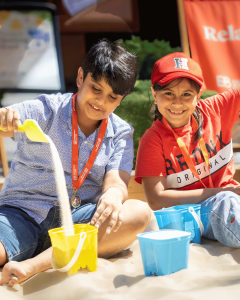 Kids playing in sandpit at Sportroplis Ealing Broadway