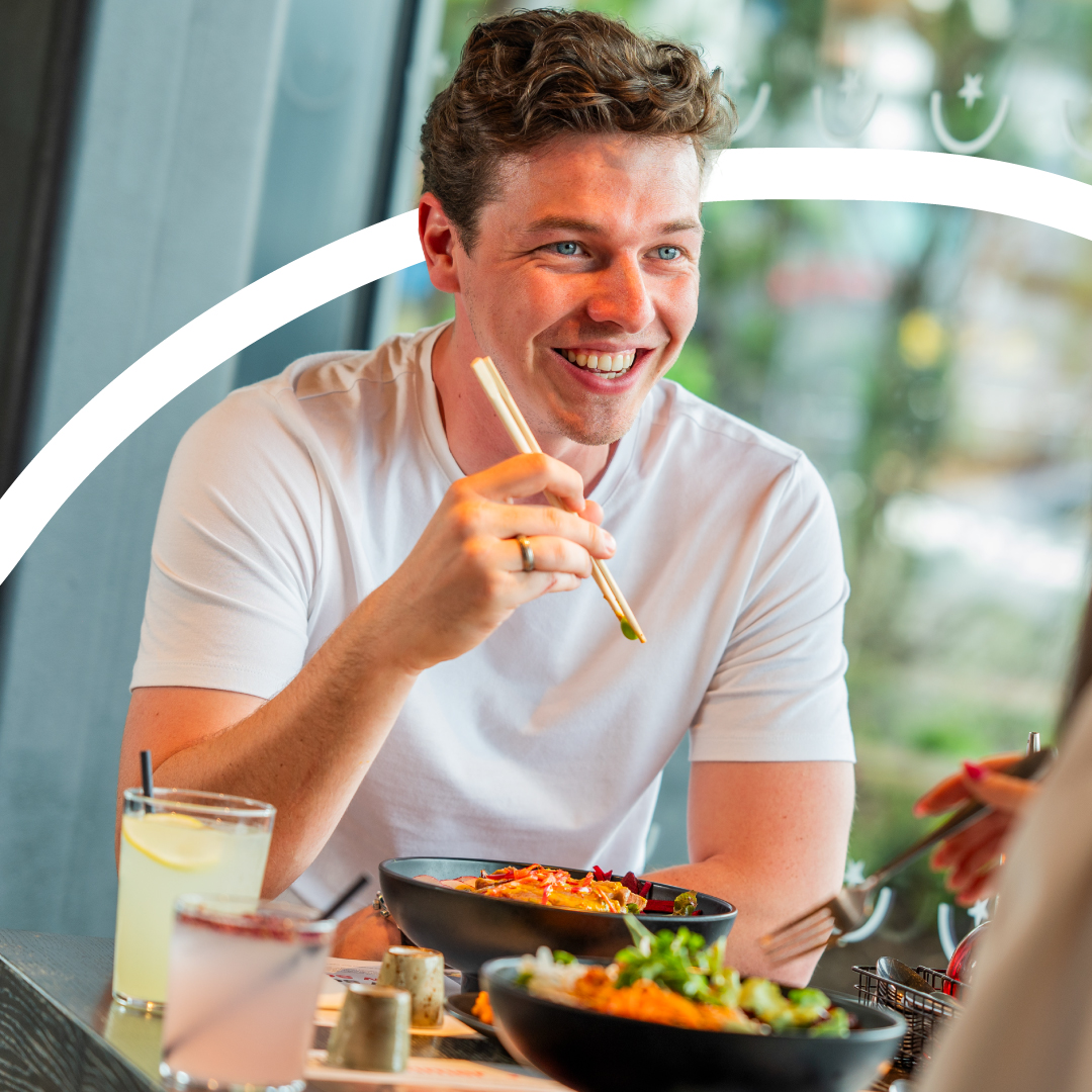 A man dines at wagamama