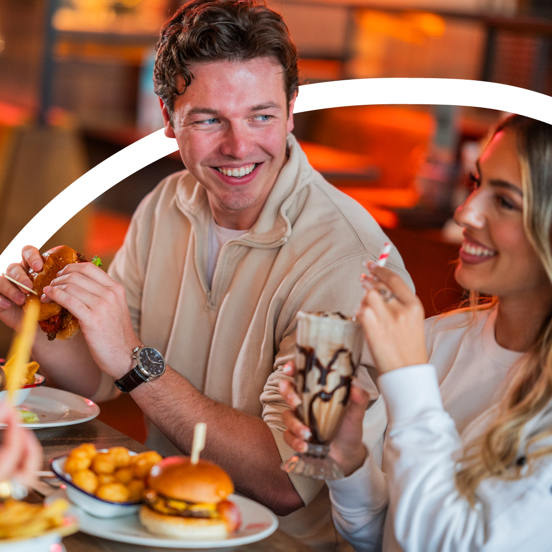 A man eats a burger