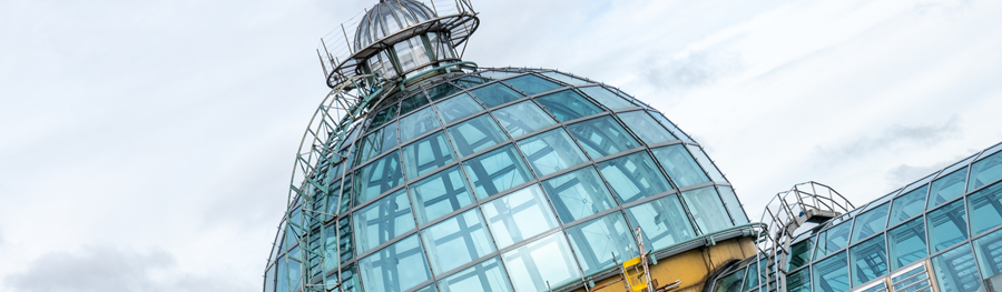 An exterior image of the Meadowhall dome.