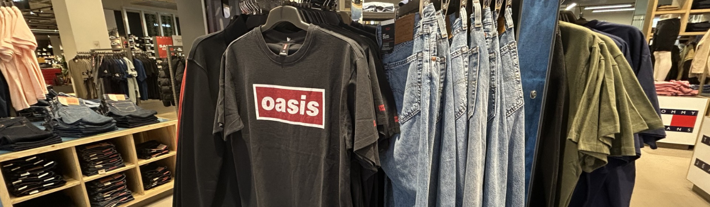 A rack of tshirts
