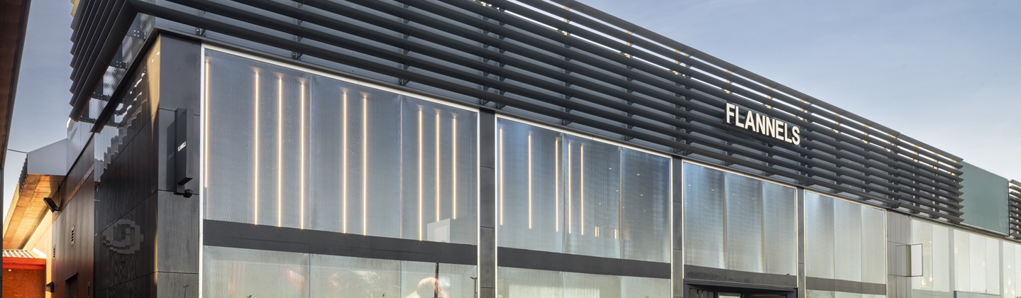 Exterior of Flannels store at Teesside Park