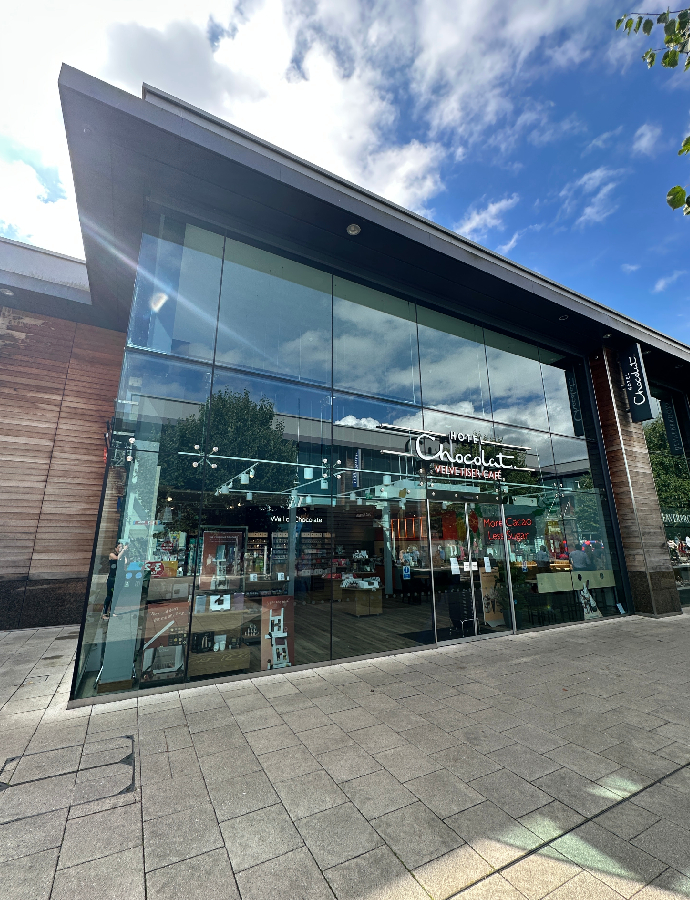 Exterior of hotel chocolat at Whiteley