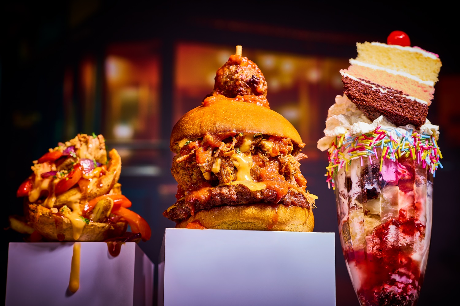 A selection of burgers and other food from frankie and bennys.