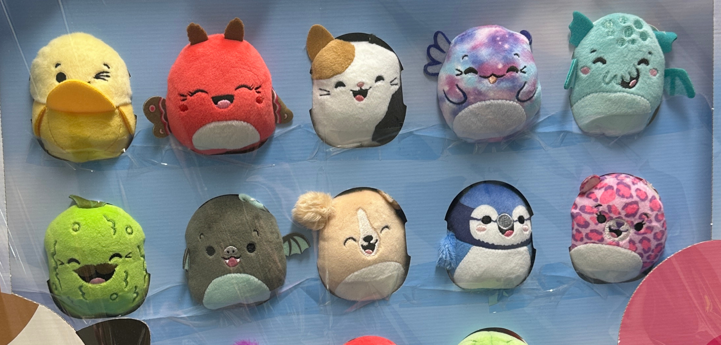An assortment of squishy animal toys