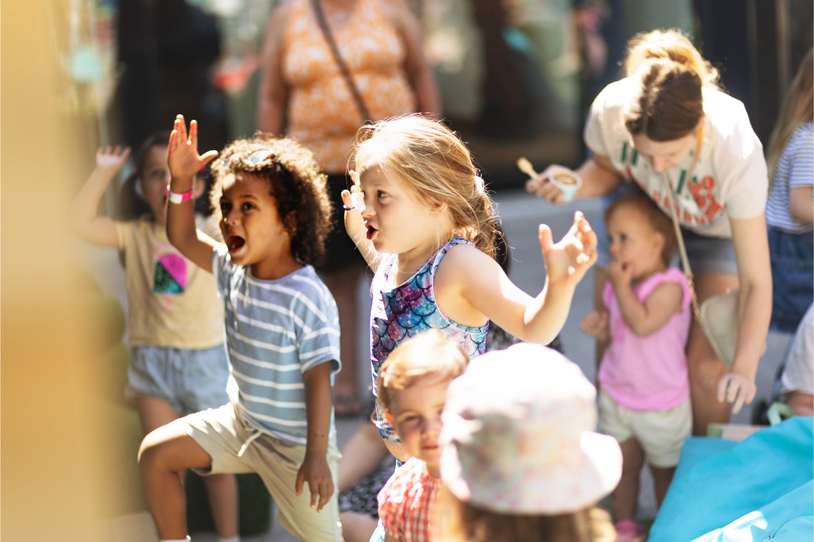 Group of young girls dancing